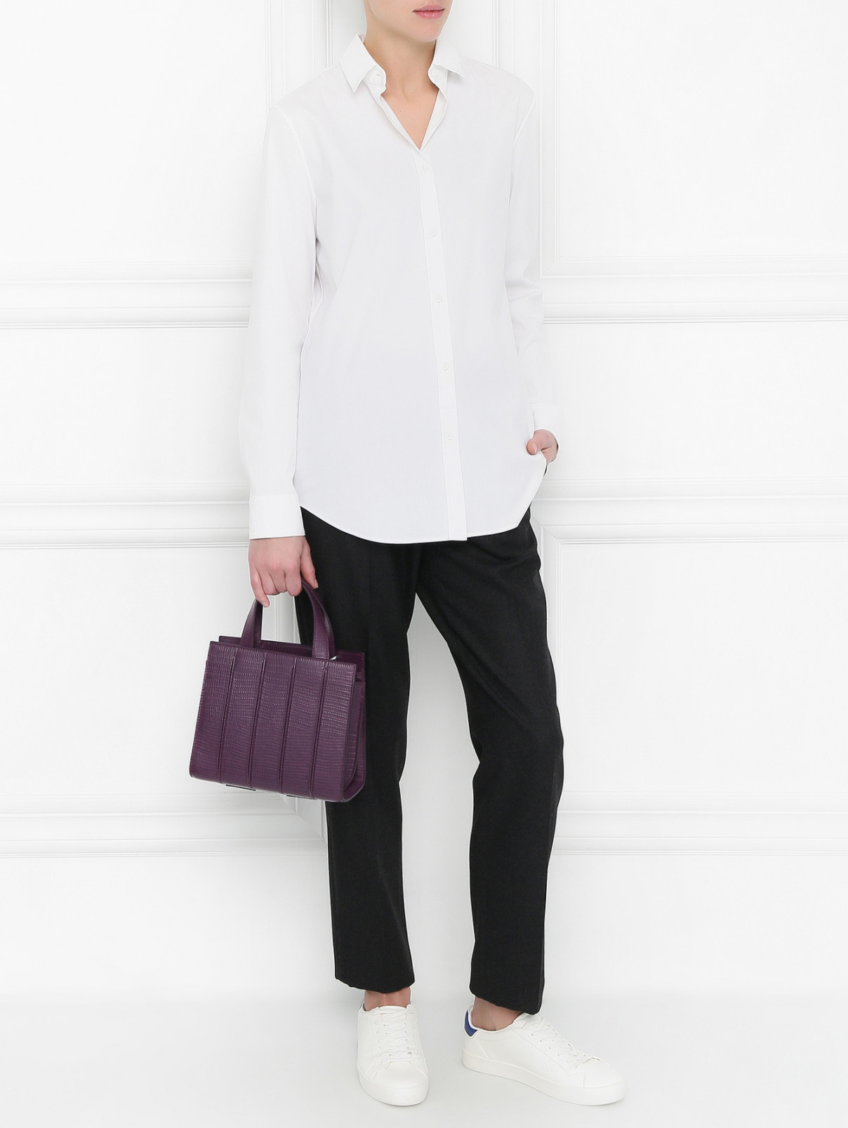 Рубашка из хлопка Jil Sander  –  Модель Общий вид  – Цвет:  Белый