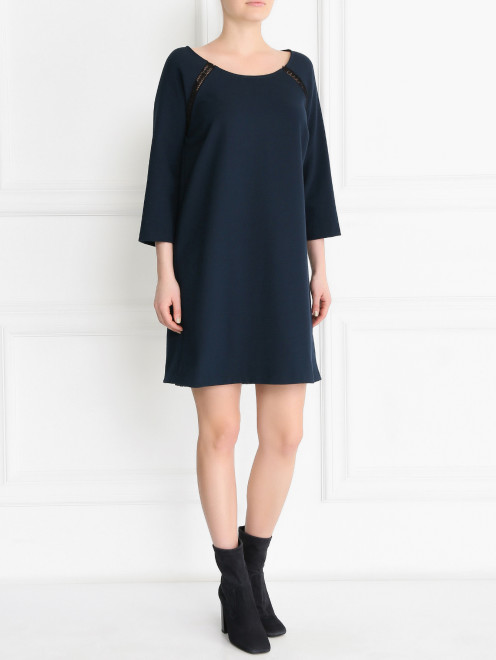 Платье-мини свободного кроя с контрастной отделкой Paul&Joe Sister - Модель Общий вид