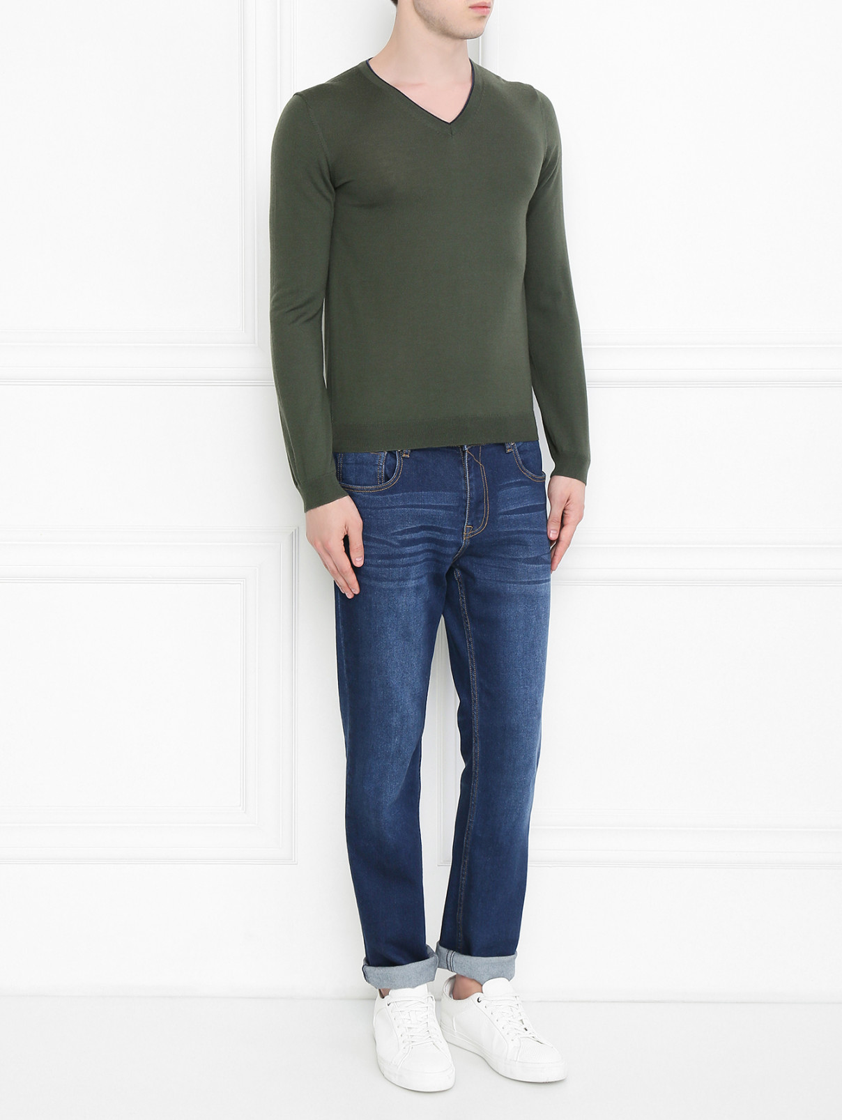 Пуловер из шерсти Pal Zileri  –  Модель Общий вид  – Цвет:  Зеленый