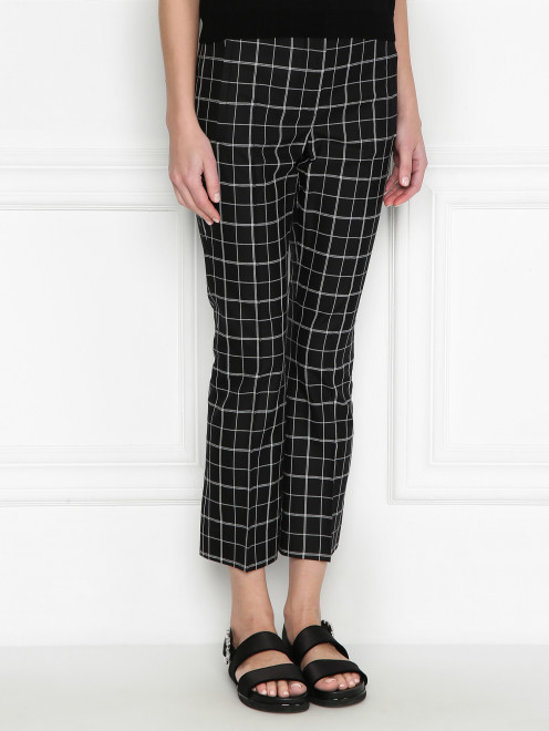 Брюки из хлопка в клетку Sportmax - МодельВерхНиз