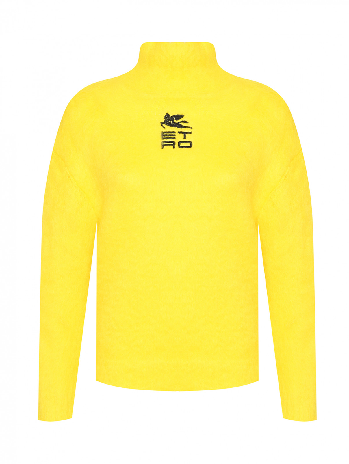 Свитер из смешанного мохера с логотипом Etro  –  Общий вид  – Цвет:  Желтый