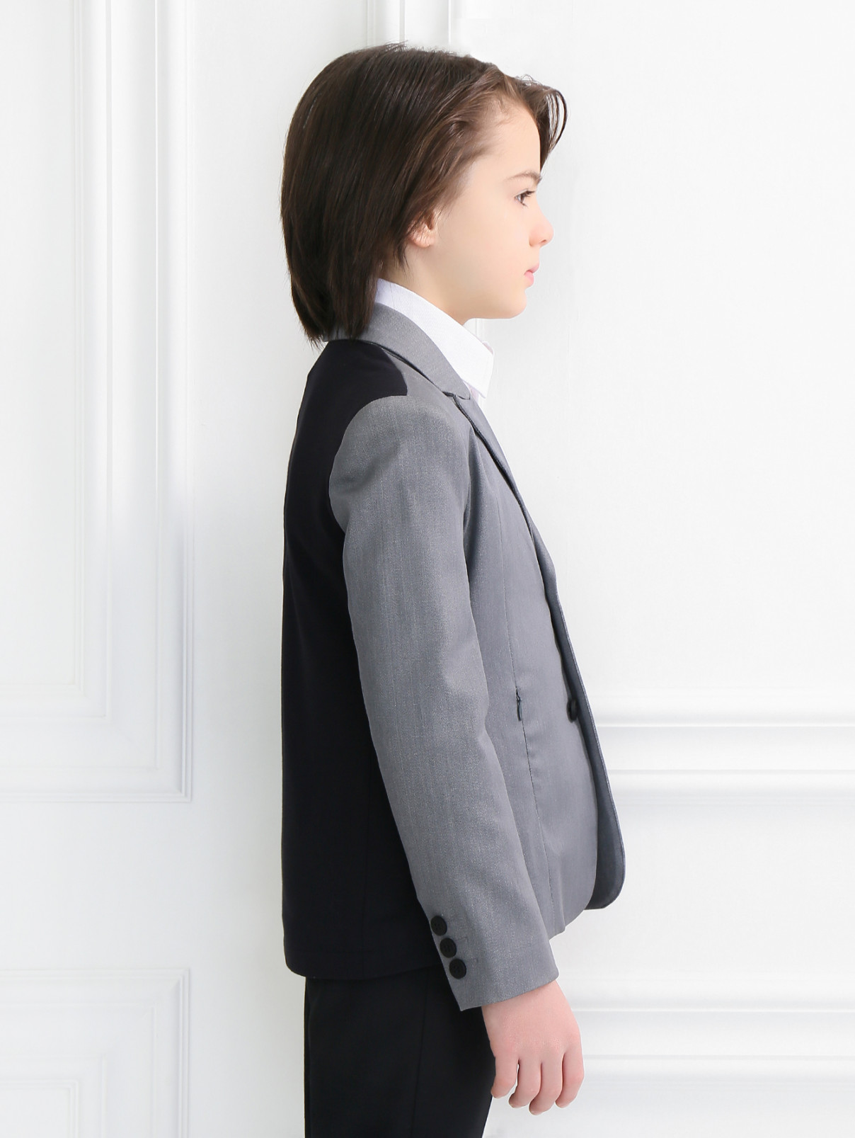 Пиджак с трикотажной спинкой Gaultier Junior  –  Модель Верх-Низ2  – Цвет:  Серый
