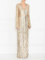Платье-макси с запахом в паетках, декорированное кристаллами Jenny Packham  –  МодельВерхНиз