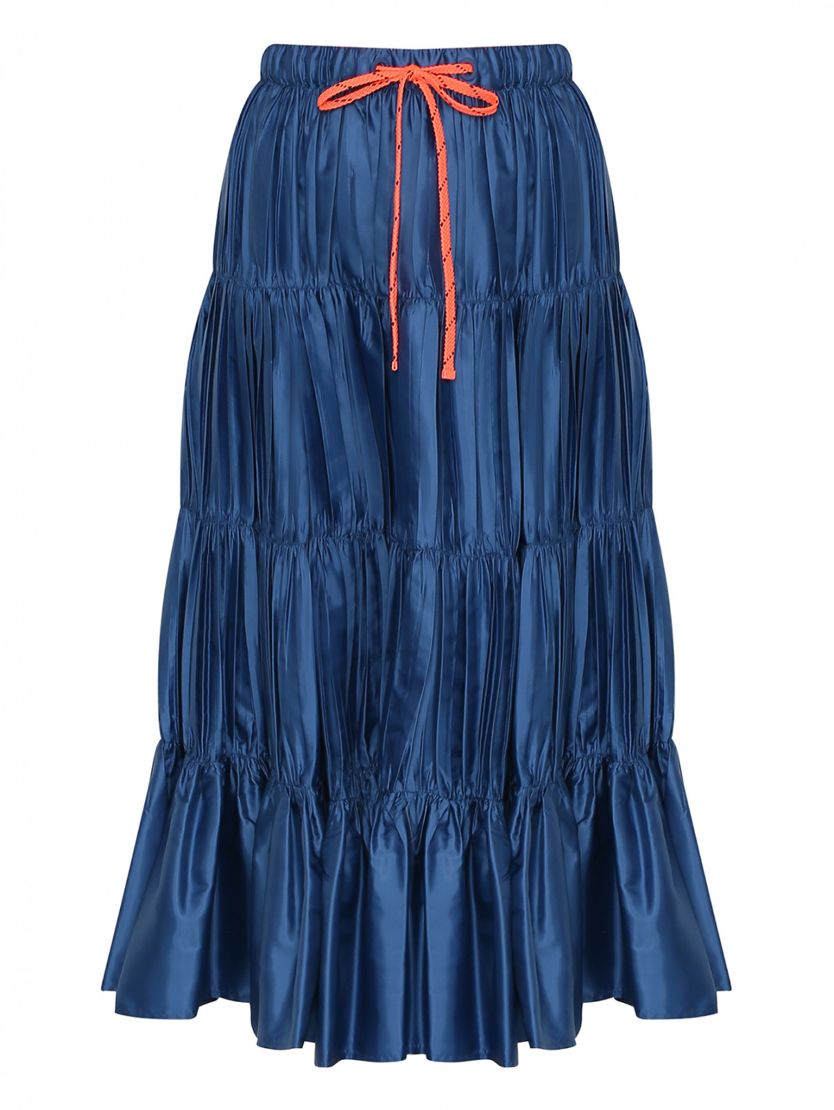 Юбка со сборкой на резинке Max&Co  –  Общий вид  – Цвет:  Синий
