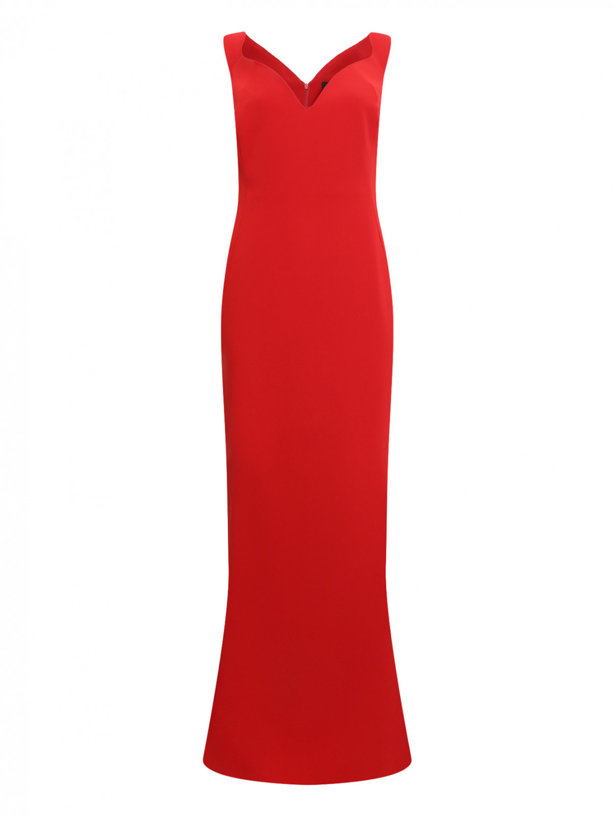 Платье-макси без рукавами Marina Rinaldi  –  Общий вид  – Цвет:  Красный