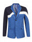 Пиджак из хлопка и льна с контрастными вставками Kenzo  –  Общий вид