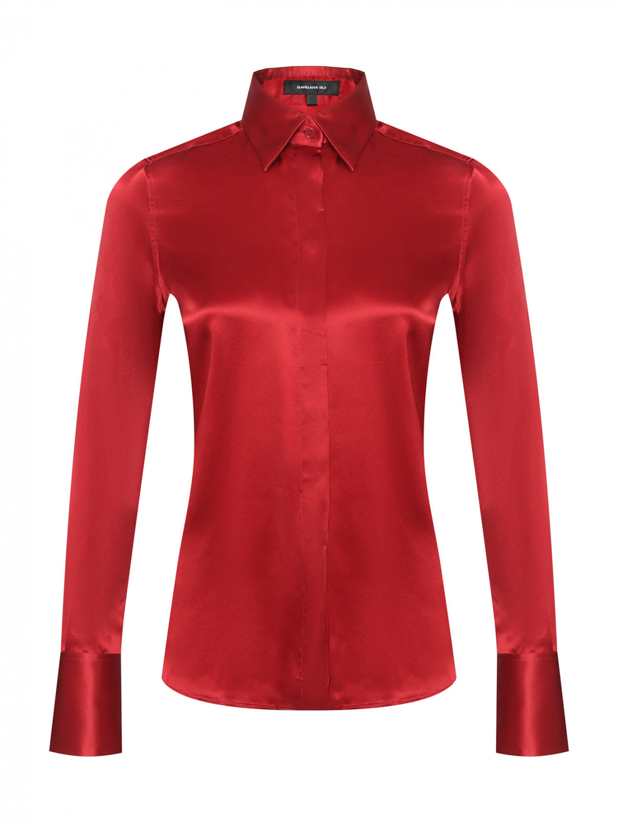 Однотонная блузка из шелка Barbara Bui  –  Общий вид  – Цвет:  Красный