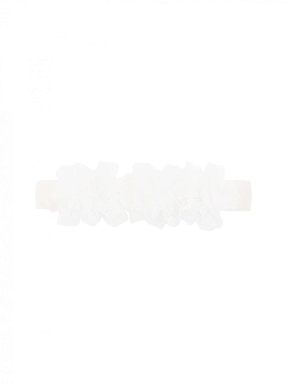 Пояс из хлопка и шелка с декоративной отделкой Max Mara  –  Общий вид  – Цвет:  Белый