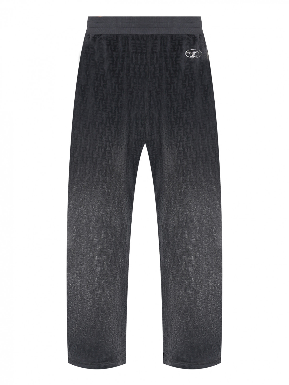 Велюровые брюки с узором Diesel  –  Общий вид  – Цвет:  Серый