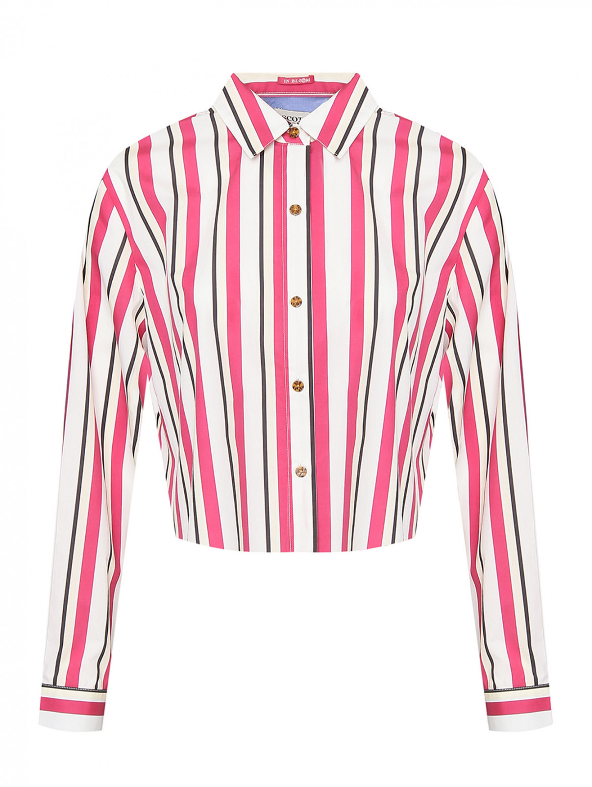 Укороченная рубашка с узором полоска Scotch & Soda  –  Общий вид  – Цвет:  Узор
