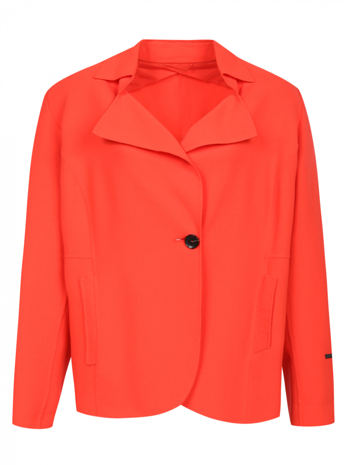 Однобортный жакет с боковыми карманами Marina Rinaldi  –  Общий вид  – Цвет:  Красный