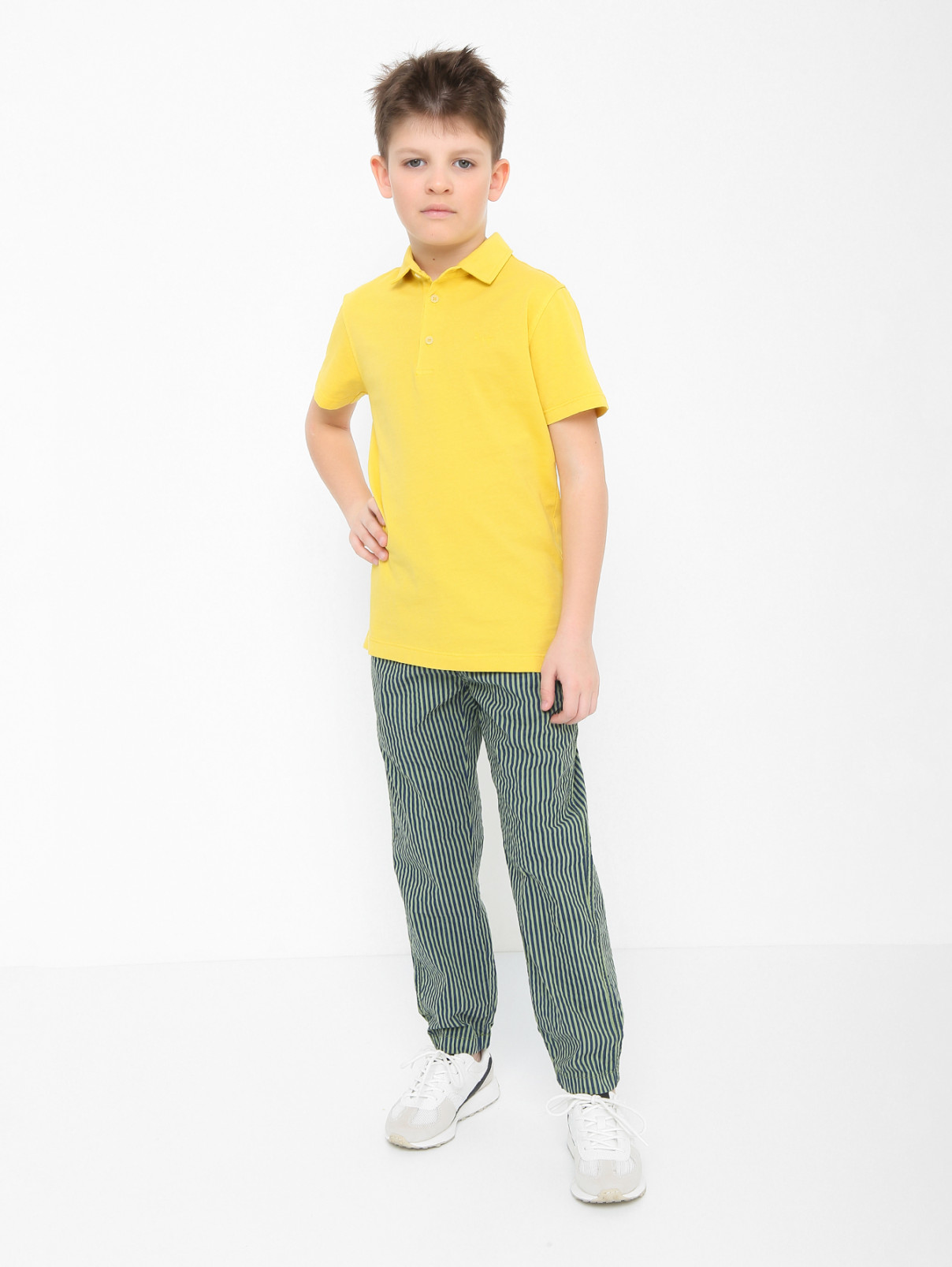 Хлопковые брюки на резинке Il Gufo  –  МодельОбщийВид  – Цвет:  Узор