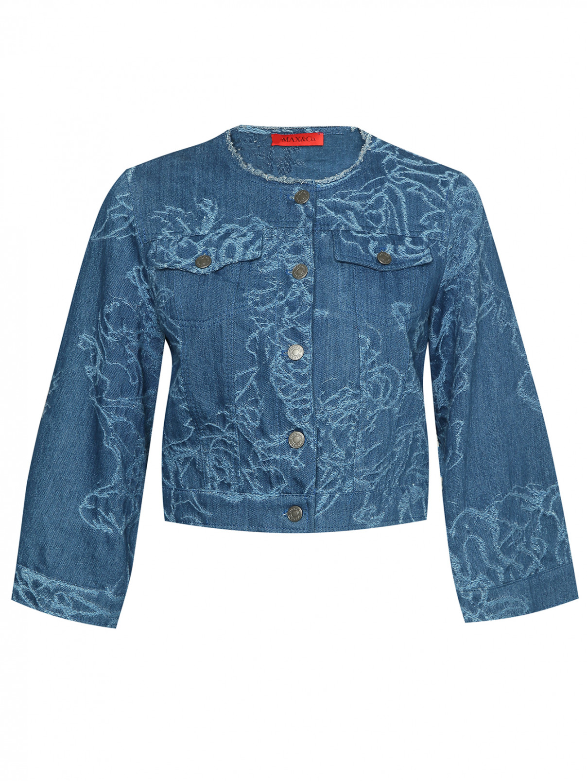 Джинсовая куртка с вышивкой Max&Co  –  Общий вид  – Цвет:  Узор