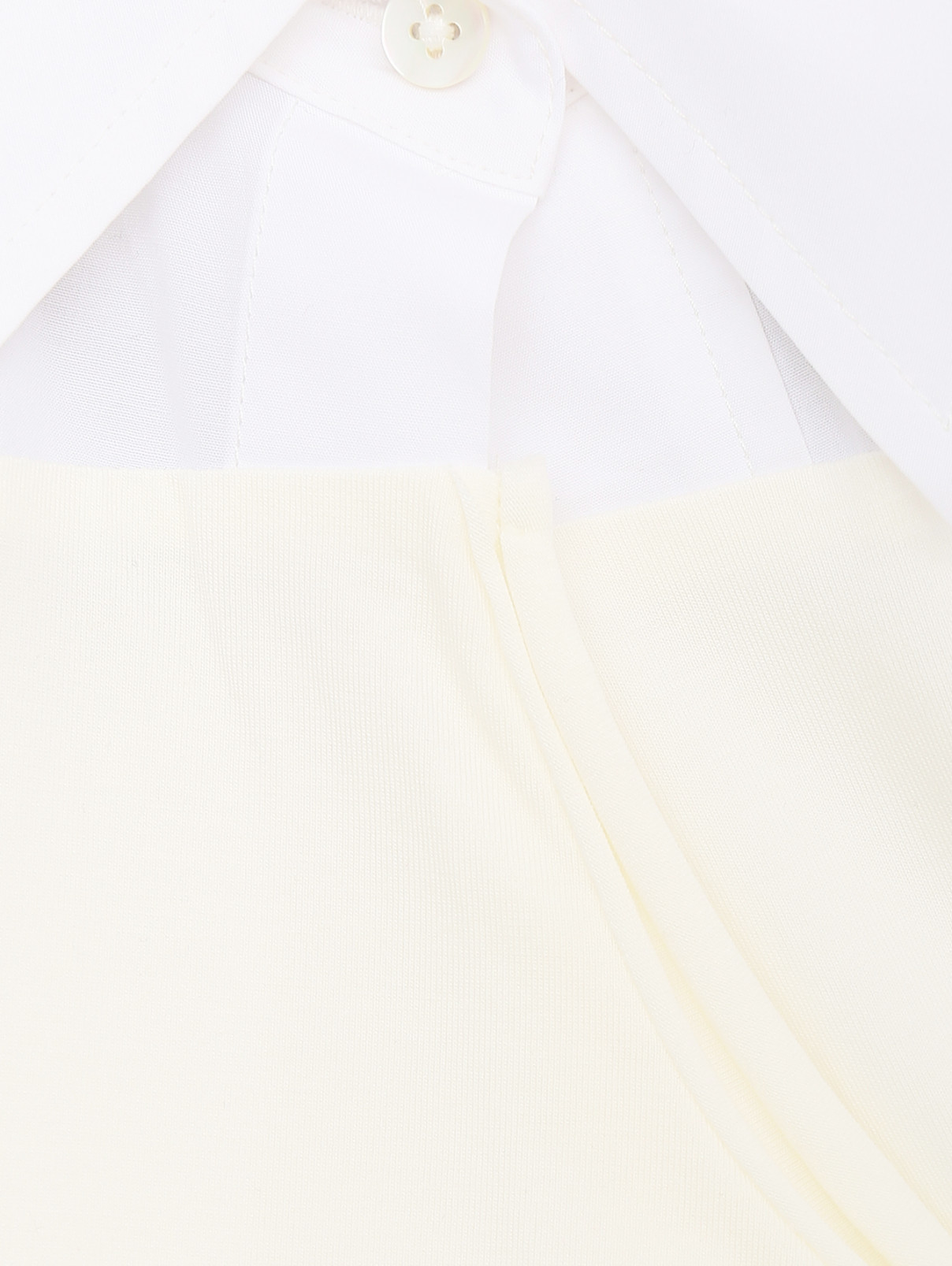 Комбинированная рубашка с короткими рукавами Dorothee Schumacher  –  Деталь  – Цвет:  Белый