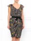 Платье из шелка с драпировкой и декорированным поясом Moschino Cheap&Chic  –  Модель Верх-Низ