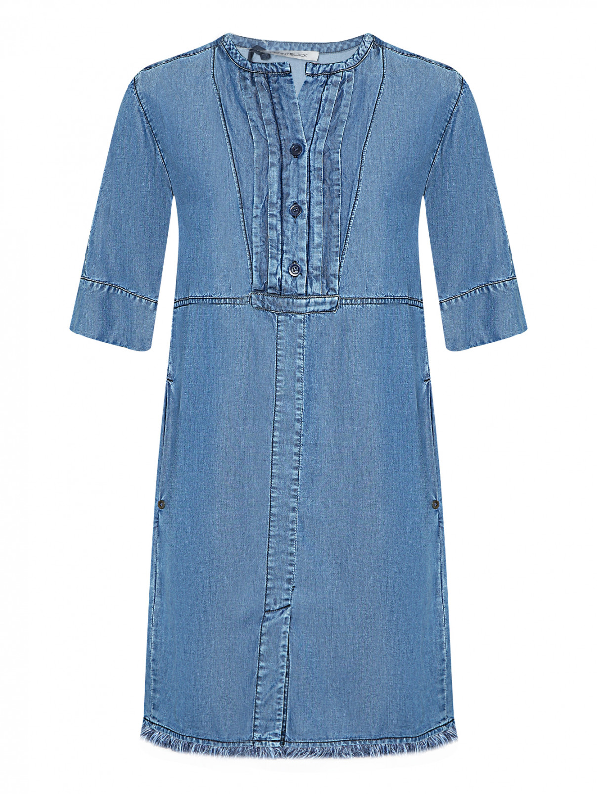 Платье прямого кроя с короткими рукавами PennyBlack  –  Общий вид  – Цвет:  Синий