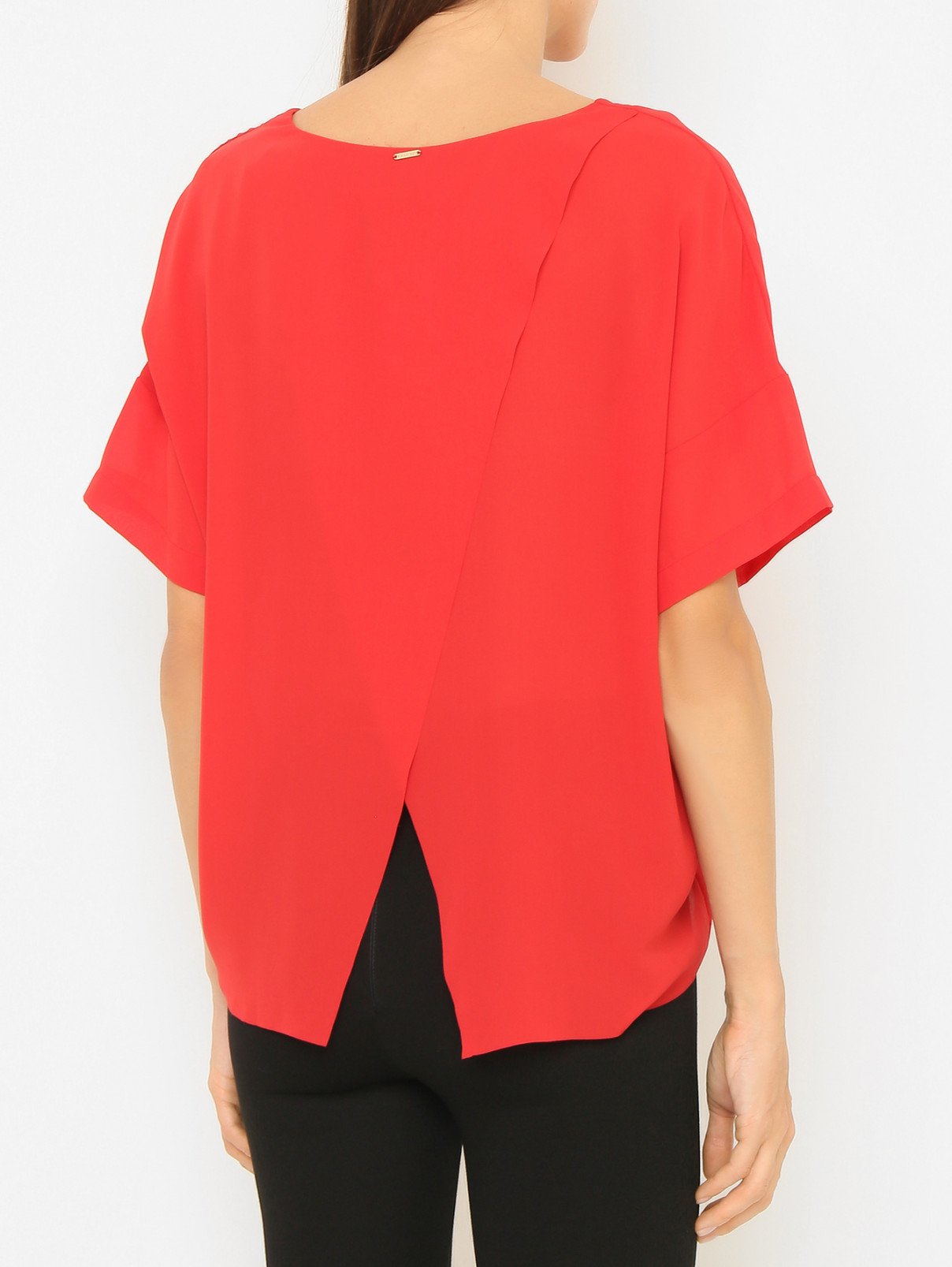 Однотонная блуза с коротким рукавом SILVIAN HEACH  –  МодельВерхНиз1  – Цвет:  Красный