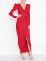 Платье из блестящей ткани со сборкой Rhea Costa  –  МодельОбщийВид
