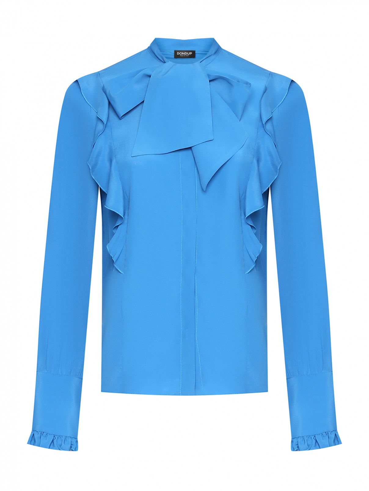 Блуза свободного кроя с бантом Dondup  –  Общий вид  – Цвет:  Синий