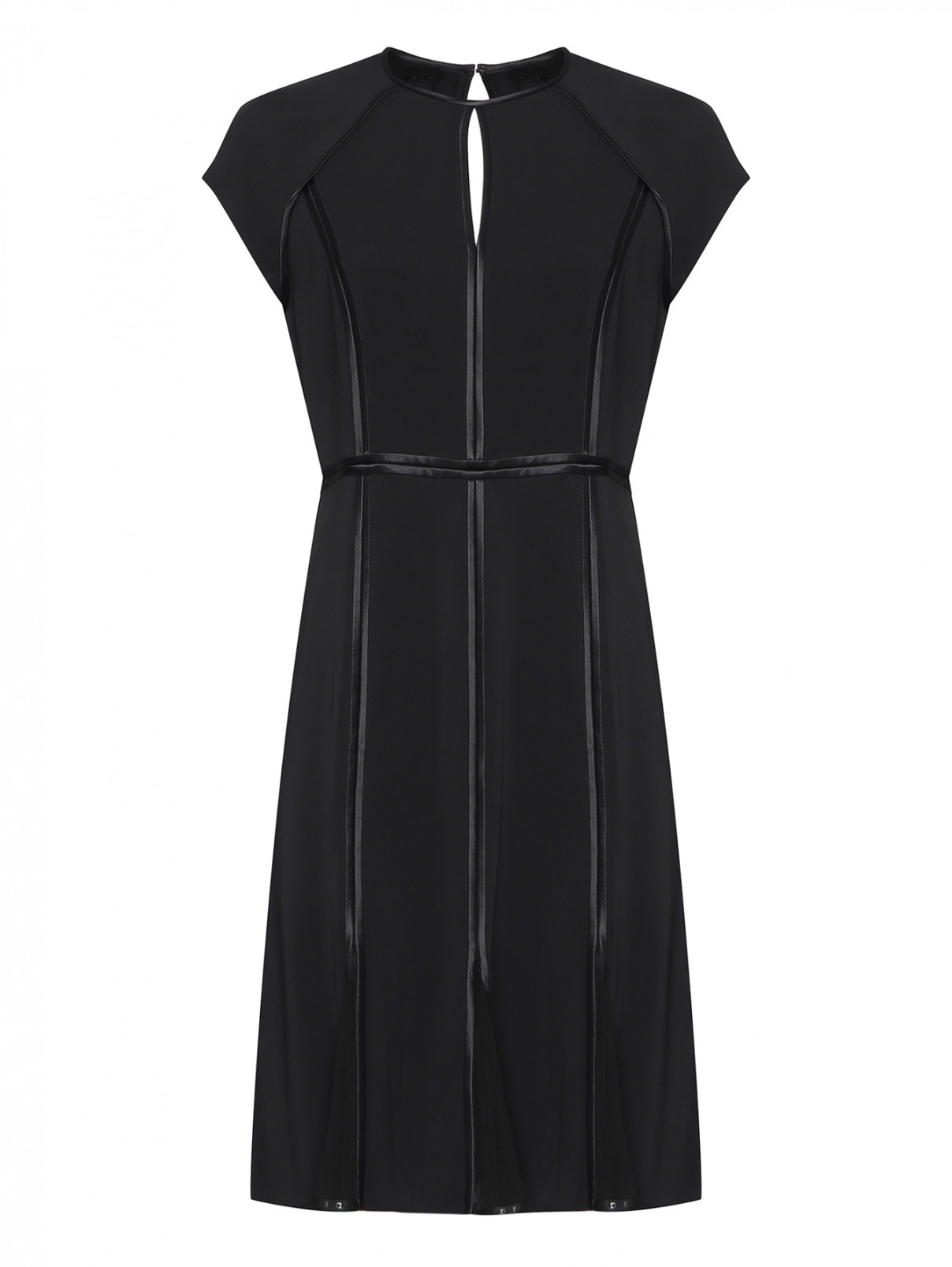Платье c отрезной талией и декором Karl Lagerfeld  –  Общий вид  – Цвет:  Черный