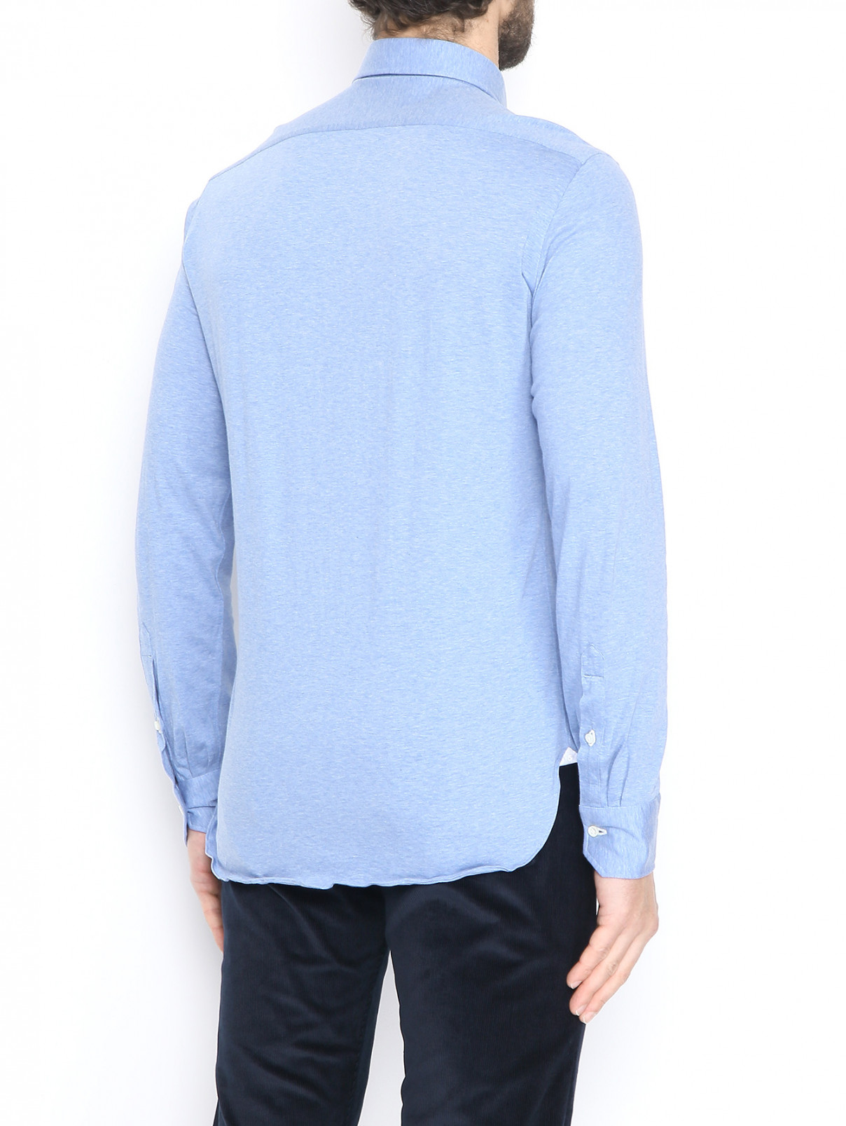 Рубашка из хлопка Giampaolo  –  МодельВерхНиз1  – Цвет:  Синий