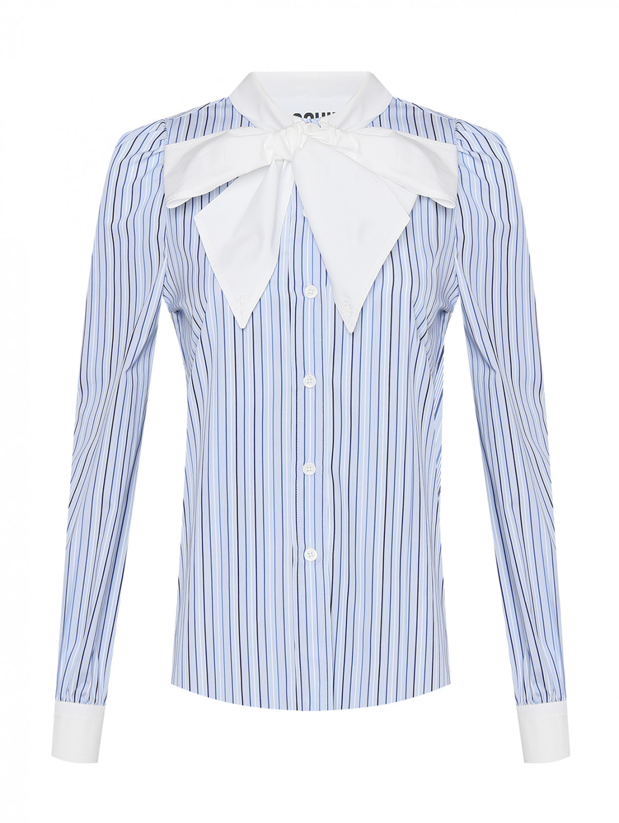 Блуза из хлопка с узором полоска Moschino  –  Общий вид  – Цвет:  Синий