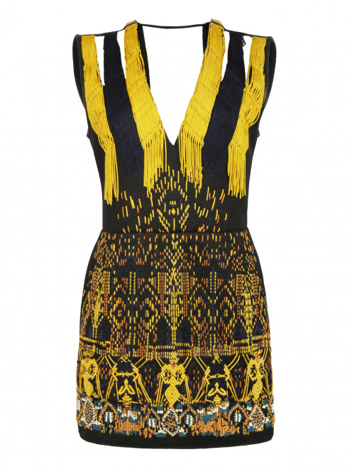 Платье-мини из фактурной ткани с вышивкой и аппликацией Barbara Bui - Общий вид