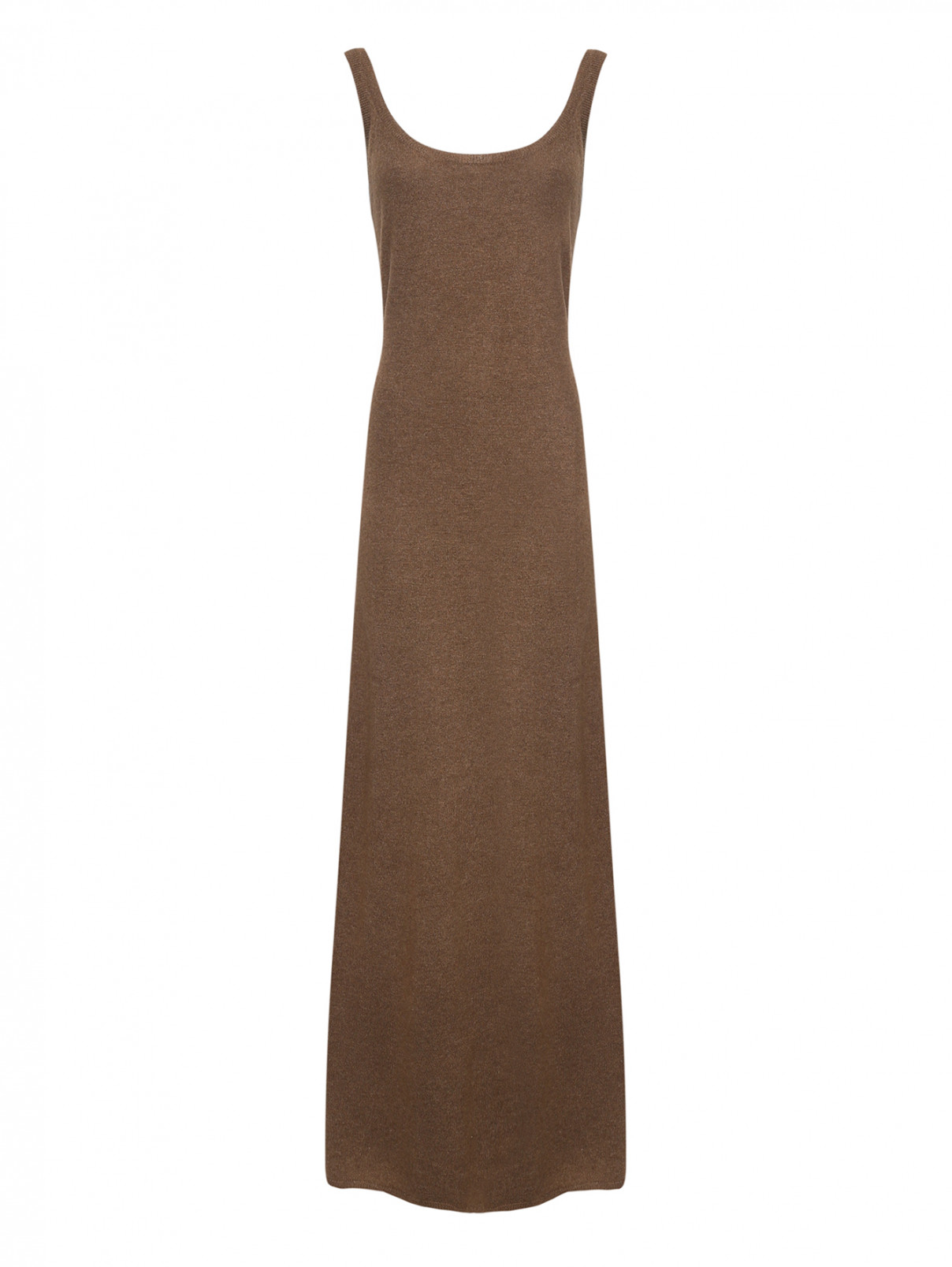 Трикотажное платье из шерсти и кашемира Max Mara  –  Общий вид  – Цвет:  Коричневый