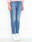 Укороченные джинсы с бахромой 7 For All Mankind  –  МодельВерхНиз