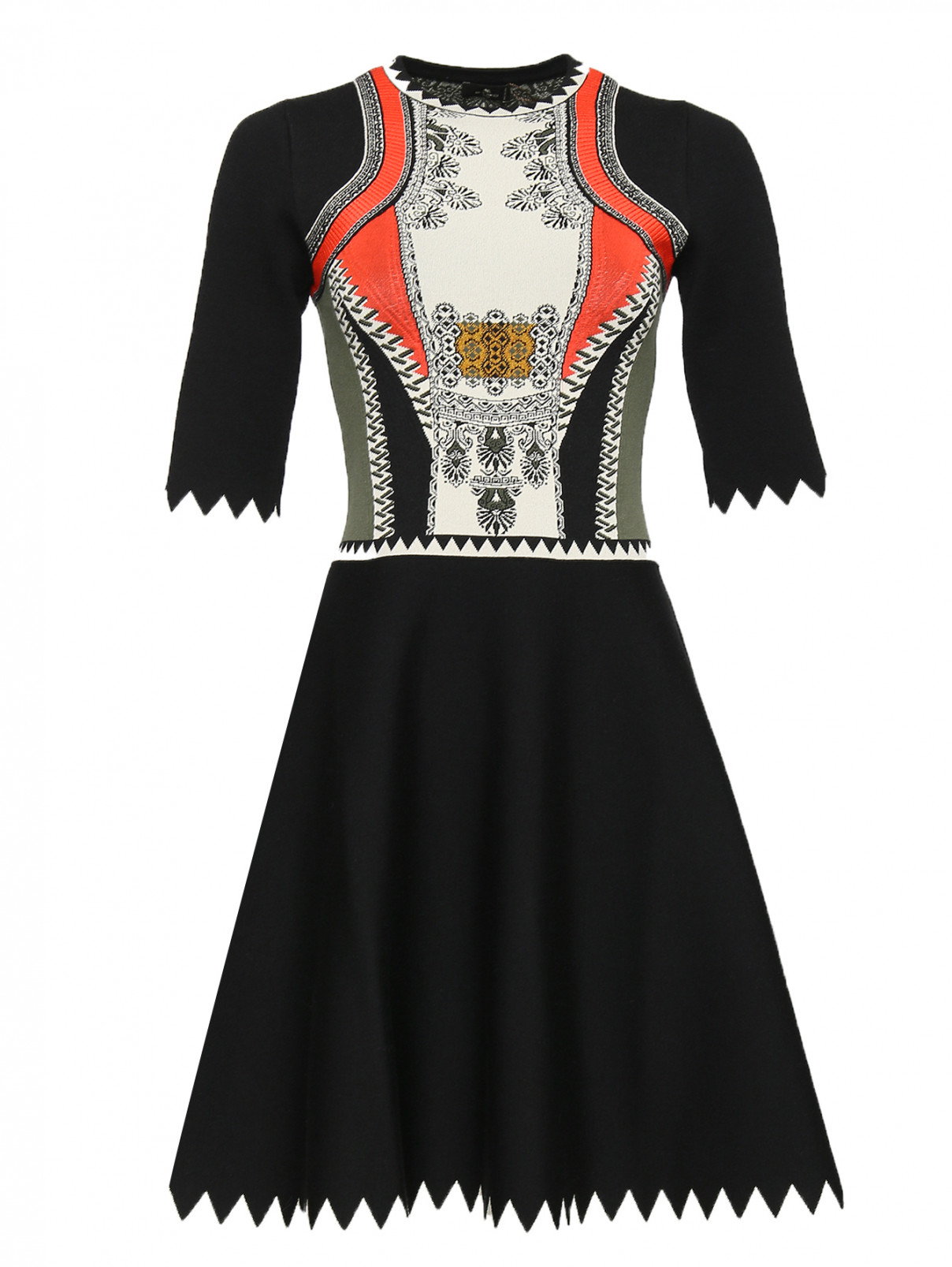 Трикотажное платье с узором Etro  –  Общий вид  – Цвет:  Черный