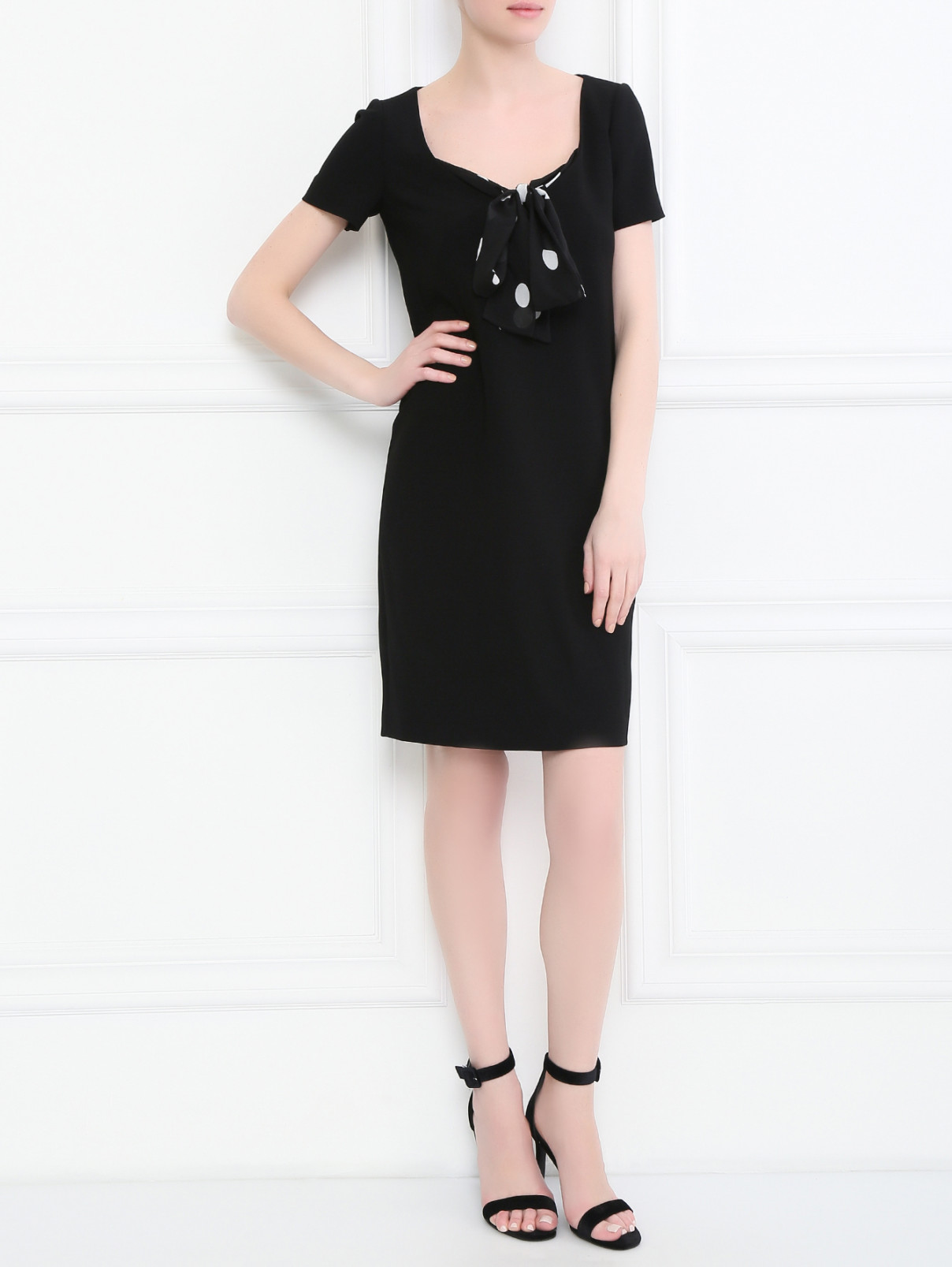 Платье-мини с короткими рукавами Moschino Boutique  –  Модель Общий вид  – Цвет:  Черный