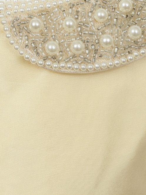 Платье из шелка с воротничком расшитым бусинами и бисером - Деталь