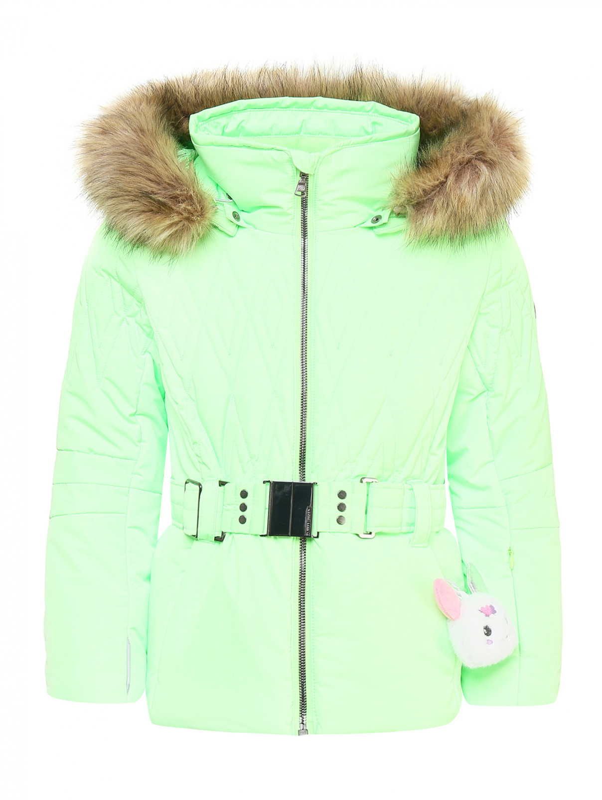 Куртка с поясом и брелоком Poivre Blanc  –  Общий вид  – Цвет:  Зеленый