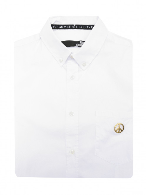 Рубашка из хлопка с коротким рукавом Love Moschino - Общий вид