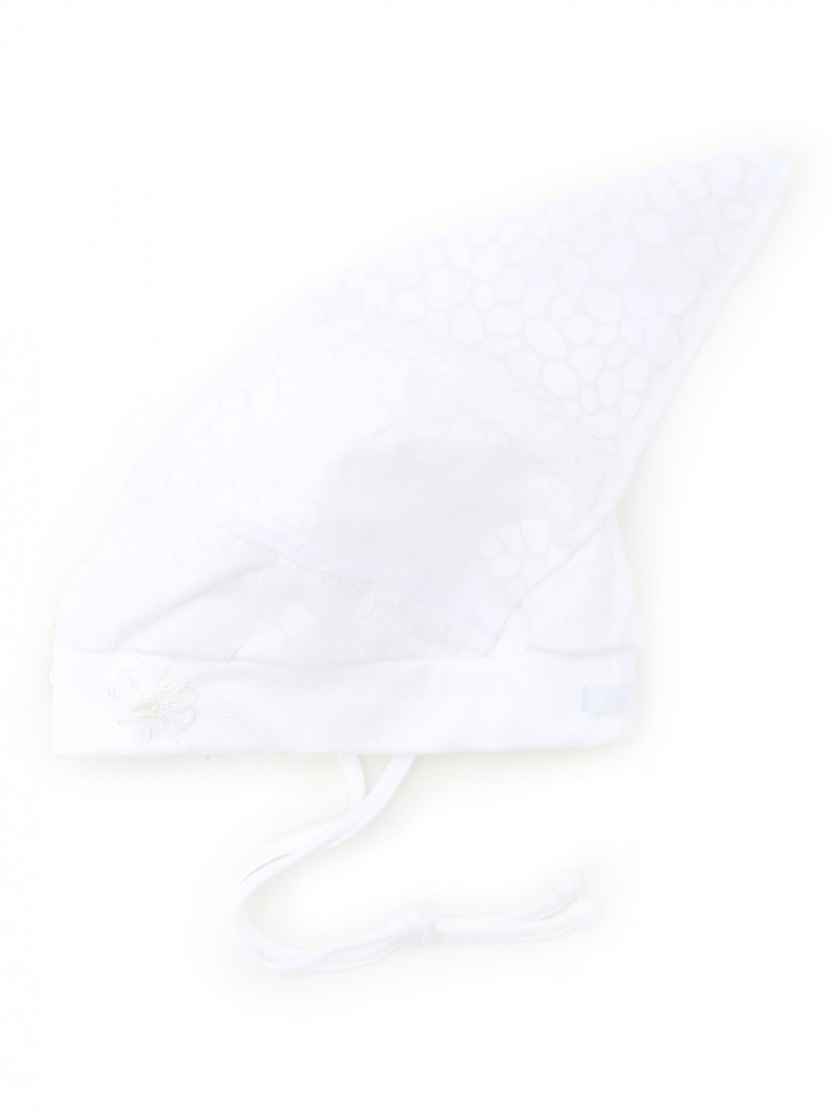 Шапка из хлопка с узором Maximo  –  Общий вид  – Цвет:  Белый