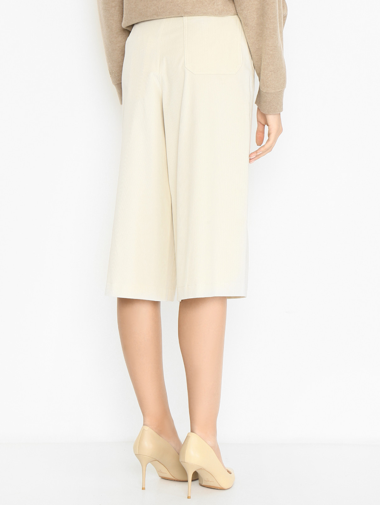 Вельветовые бриджи из хлопка Max Mara  –  МодельВерхНиз1  – Цвет:  Белый