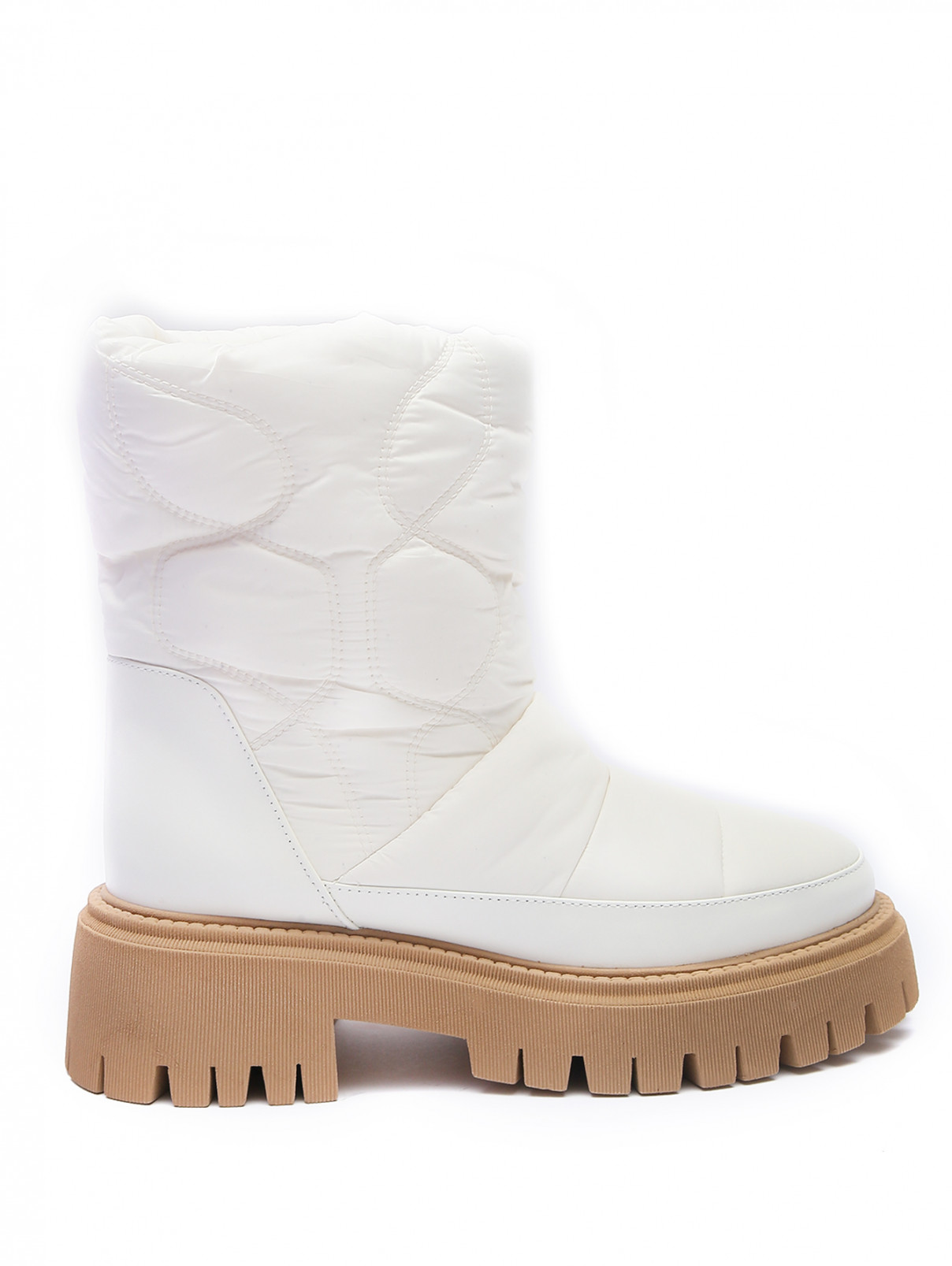 Комбинированные ботинки из текстиля и кожи Dorothee Schumacher  –  Обтравка1  – Цвет:  Белый