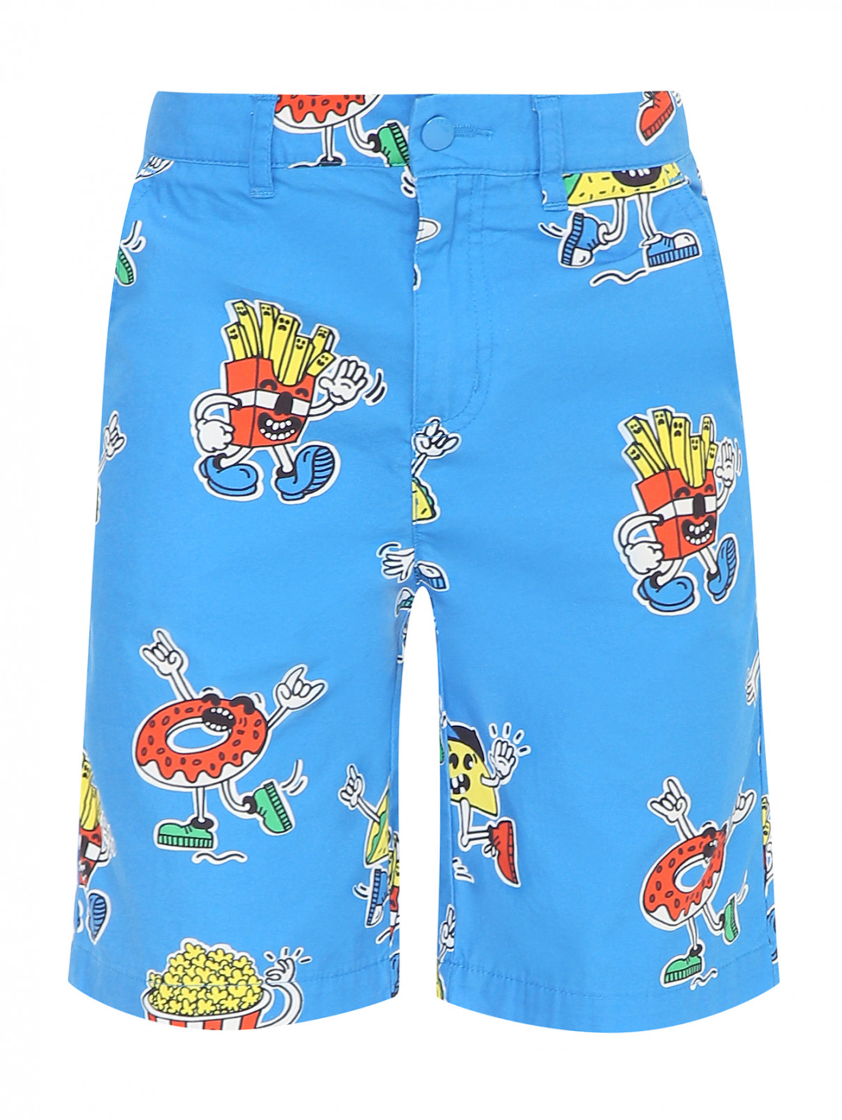Хлопковые шорты с узором Stella McCartney kids  –  Общий вид  – Цвет:  Узор
