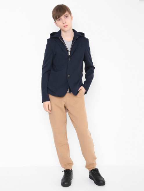 Пиджак с капюшоном на молнии и пуговицах Eleventy - МодельОбщийВид
