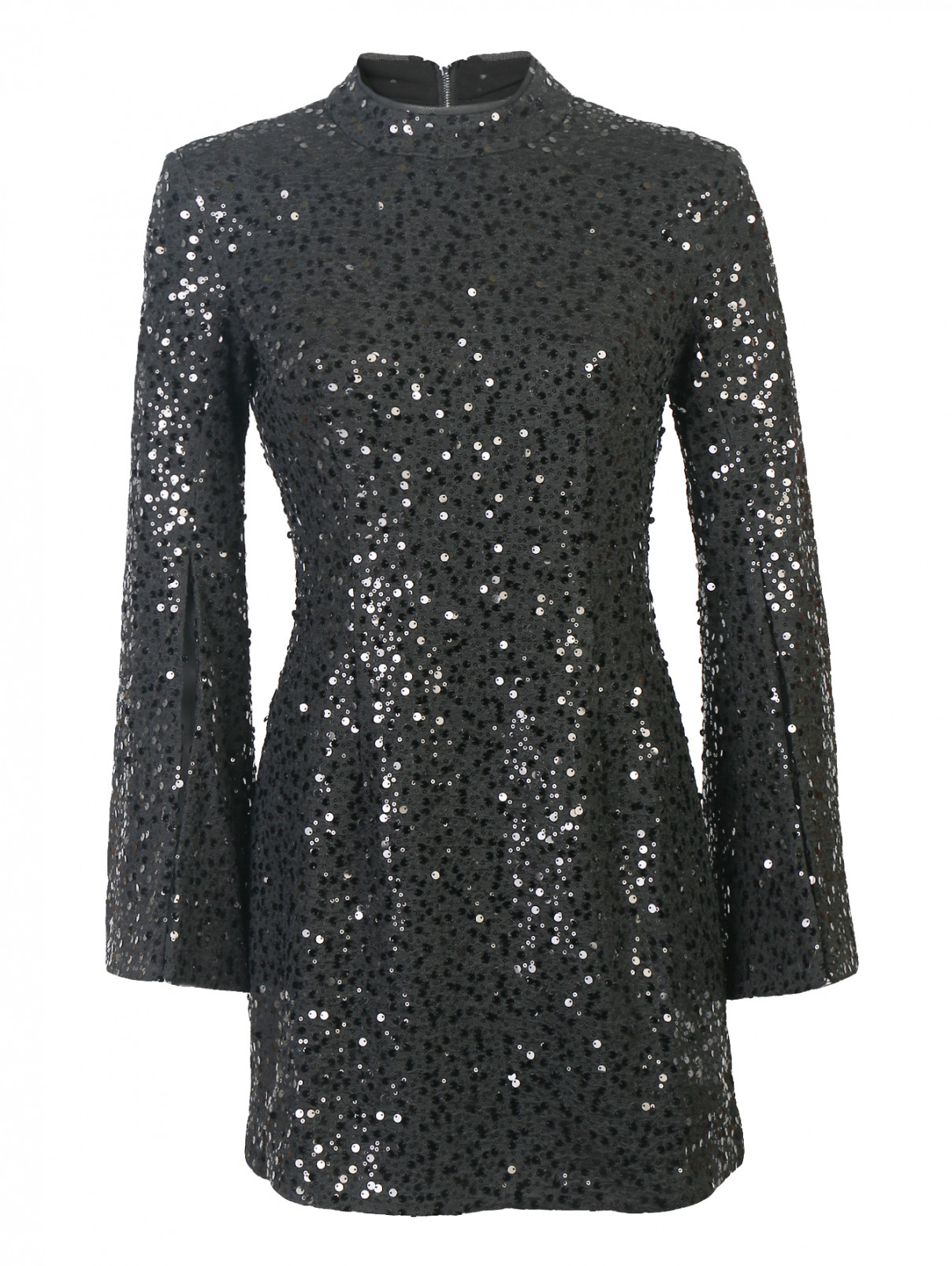 Платье-мини декорированное пайетками Elliatt  –  Общий вид  – Цвет:  Черный