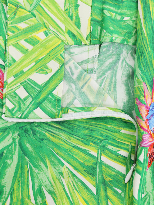 Укороченные брюки из хлопка с цветочным узором - Деталь1