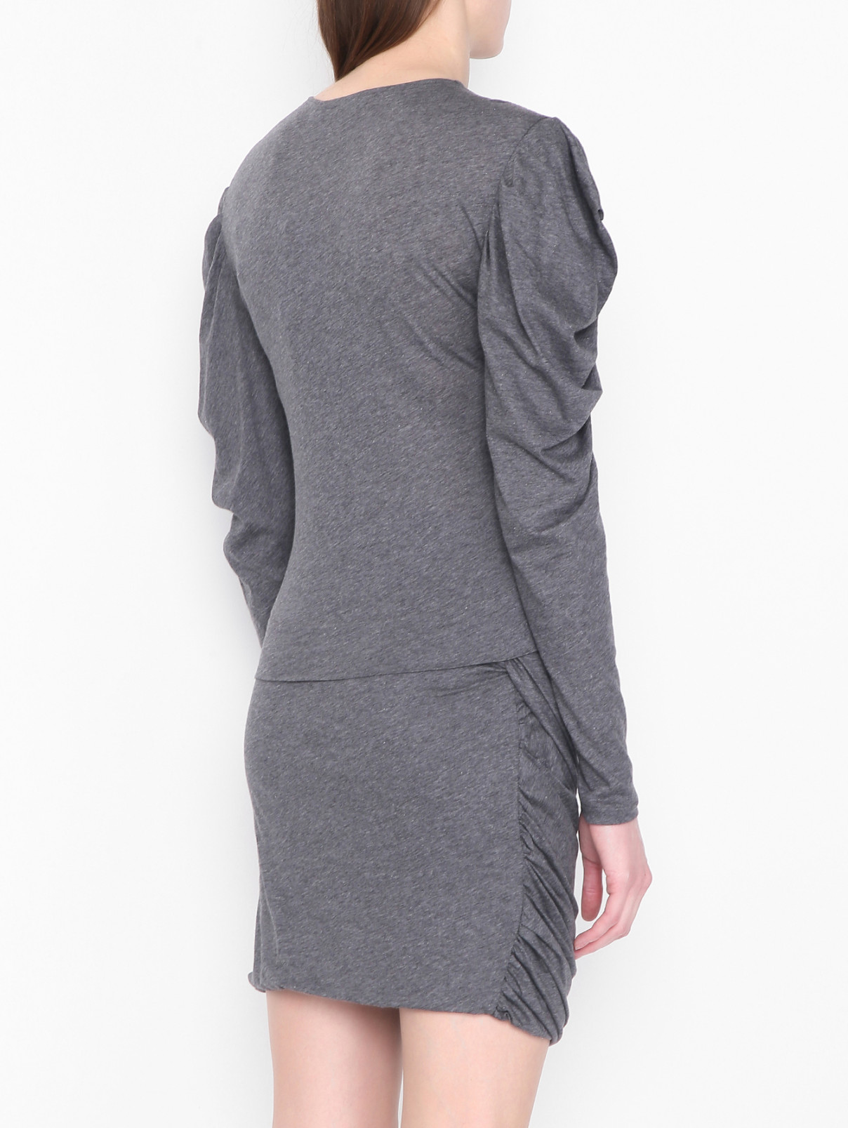 Трикотажная блуза из хлопка Iro  –  МодельВерхНиз1  – Цвет:  Серый