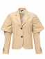 Укороченный пиджак из шелка с объемными рукавами Jil Sander  –  Общий вид