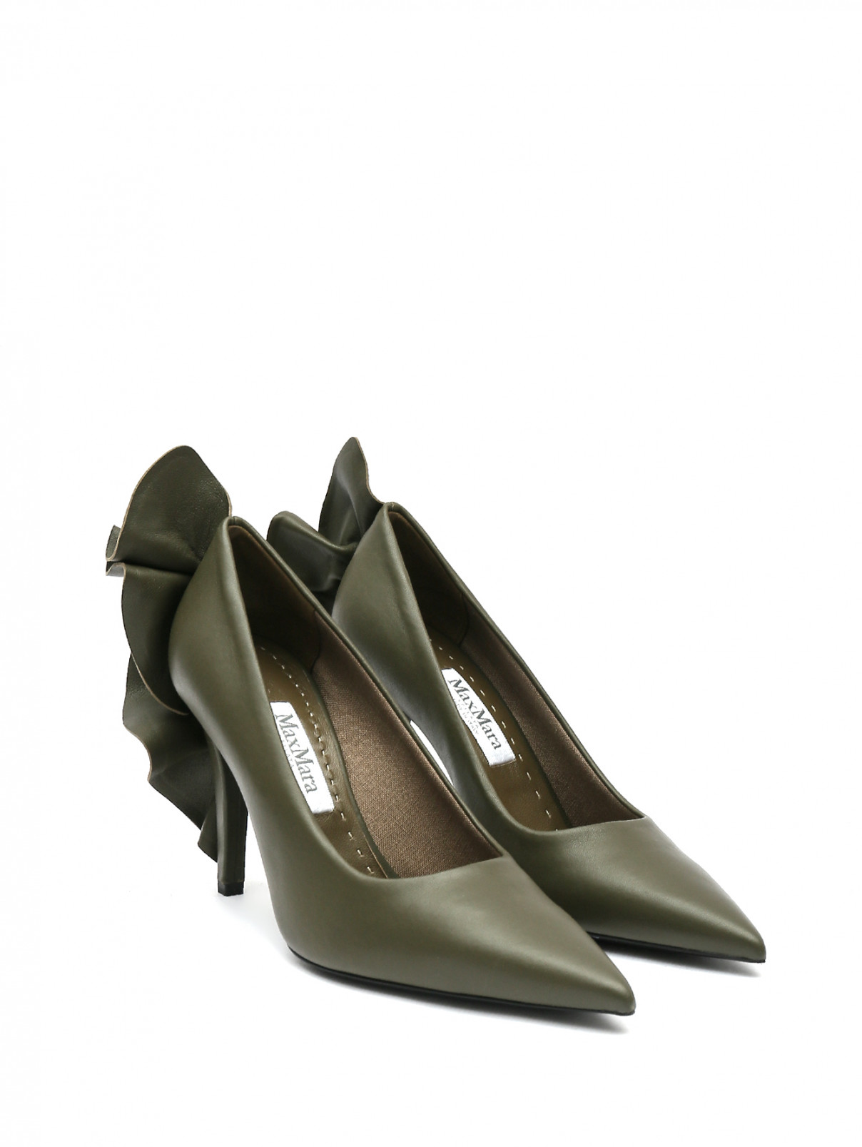 Туфли-лодочки из кожи с декором Max Mara  –  Общий вид  – Цвет:  Зеленый