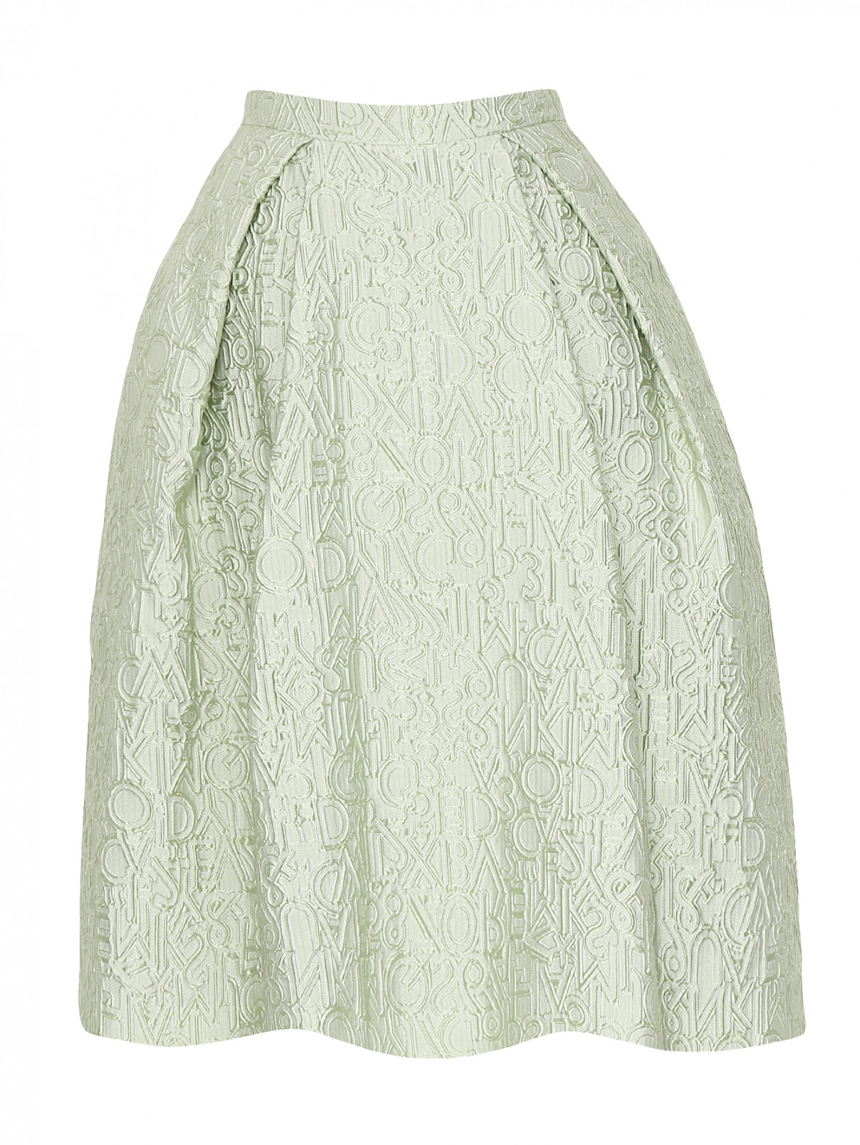 Юбка-миди из фактурной ткани Mary Katrantzou  –  Общий вид  – Цвет:  Зеленый