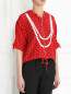 Блуза из шелка с узором на молнии с капюшоном Moschino Couture  –  Модель Верх-Низ