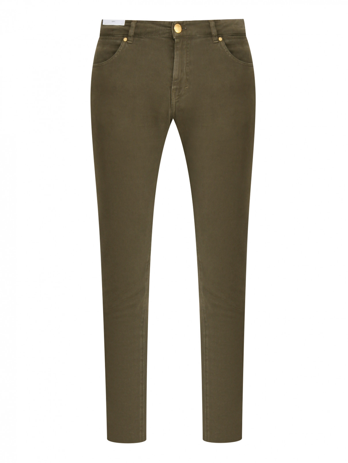 Однотонные брюки из хлопка PT Torino  –  Общий вид  – Цвет:  Зеленый