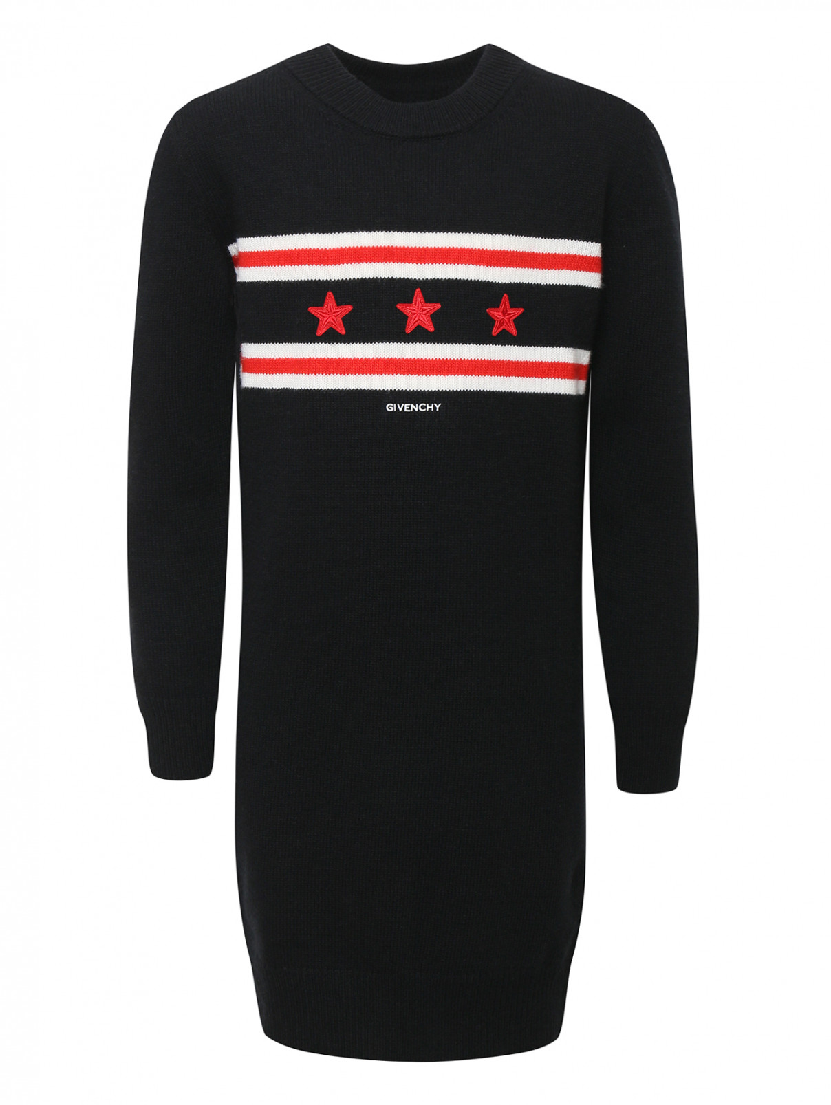 Платье-свитер из шерсти и кашемира Givenchy  –  Общий вид  – Цвет:  Черный