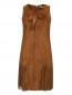 Платье-мини из замши с декоративной отделкой Yves Salomon  –  Общий вид