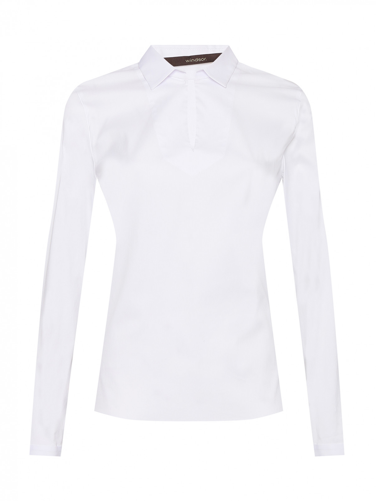 Блуза однотонная из хлопка Windsor  –  Общий вид
